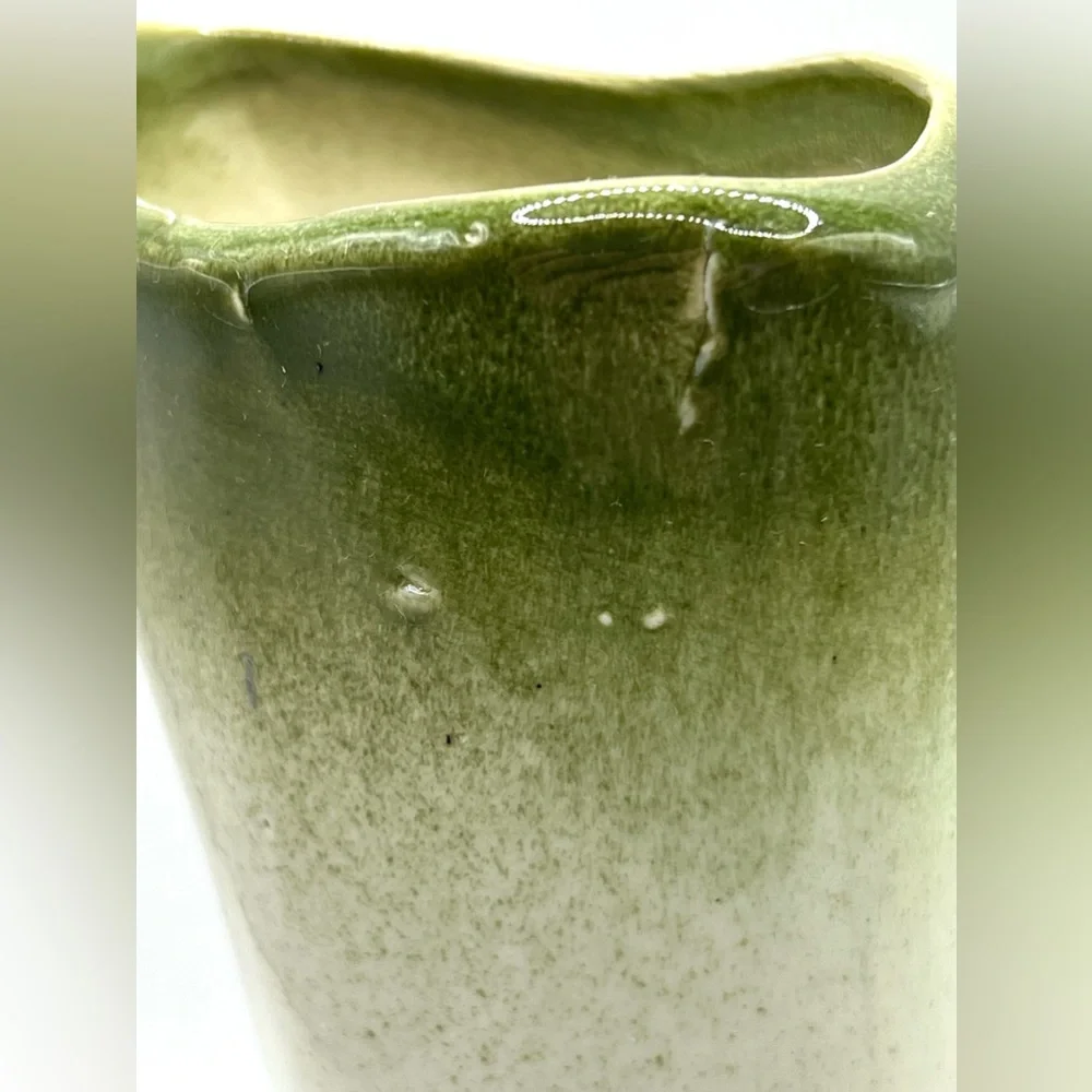 Victorian Style Ceramic Boot Green/White Planter Pottery Decorative Vase 7.5